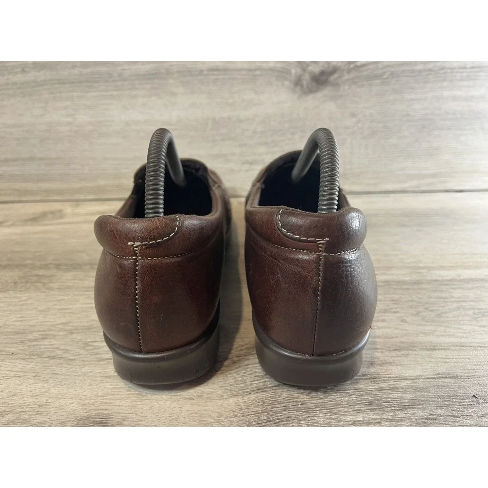 SAS Twin Slip On Loafer Womens 8.5 M Shoes‎ USA Made Brown Leather